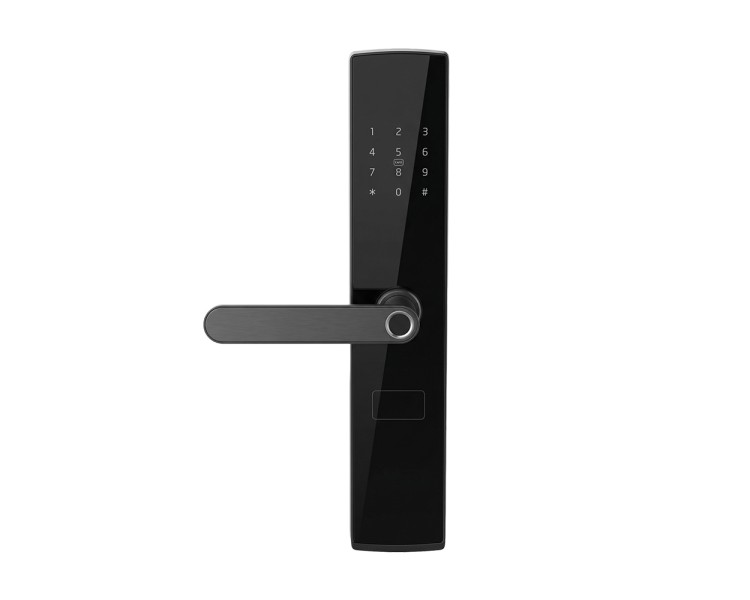 Замок біометричний автономний Trinix TRL-5404BTF Black L/R з Bluetooth, зчитувачем відбитків пальців і карт Mifare