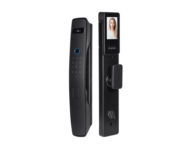 Замок біометричний автономний Trinix TRL-8803BTV Black L/R з Bluetooth та Wi-Fi, розпізнаванням облич, долоней, зчитувачем відбитків пальців і карт Mifare