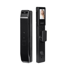Замок біометричний автономний Trinix TRL-8804BTV Black L/R з Bluetooth та Wi-Fi, розпізнаванням облич, долоней, зчитувачем відбитків пальців і карт Mifare
