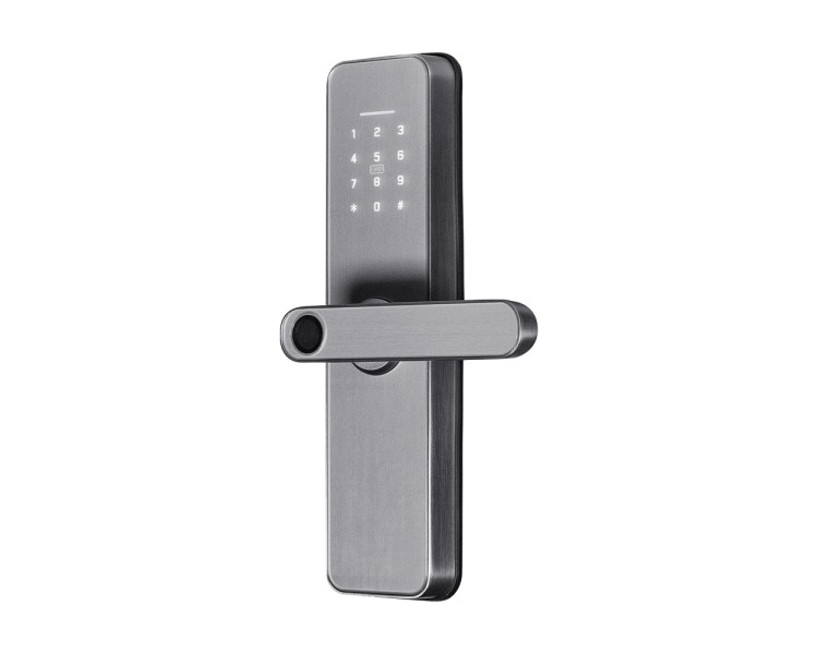 Замок біометричний автономний Trinix TRL-5405BTF Silver L/R з Bluetooth, зчитувачем відбитків пальців і карт Mifare