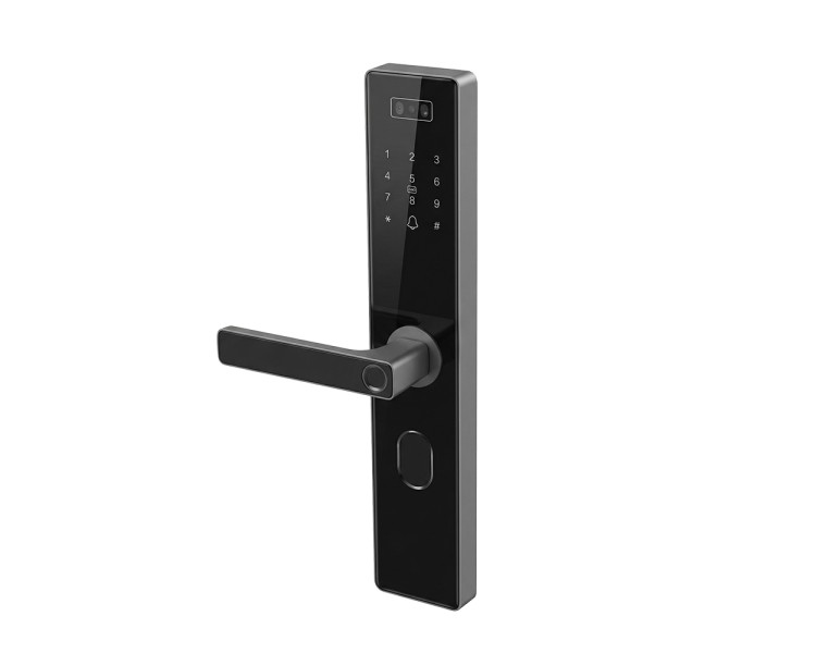Замок біометричний автономний Trinix TRL-8808WFV Black L/R з WiFi, розпізнаванням облич, зчитувачем відбитків пальців і карт Mifare