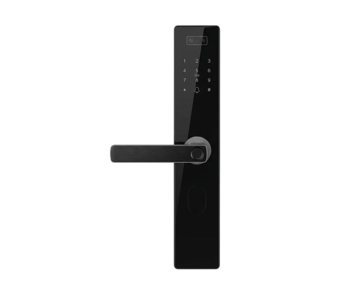 Замок біометричний автономний Trinix TRL-8808WFV Black L/R з WiFi, розпізнаванням облич, зчитувачем відбитків пальців і карт Mifare