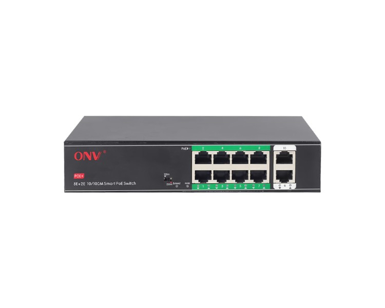 PoE-комутатор некерований 10-портовий ONV-H1108PSD з 8 портами PoE