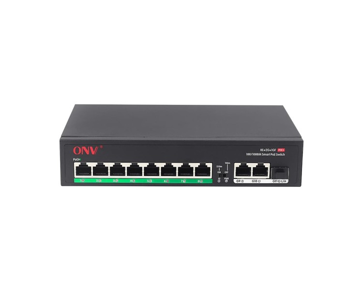 PoE-комутатор некерований 11-портовий ONV-H1108PFD з 8 портами PoE