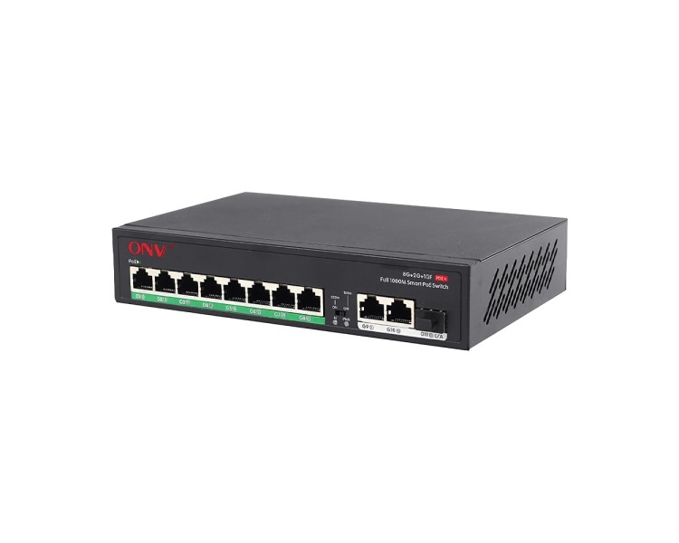 PoE-комутатор некерований гігабітний 11-портовий ONV-H3108PFD з 8 портами PoE