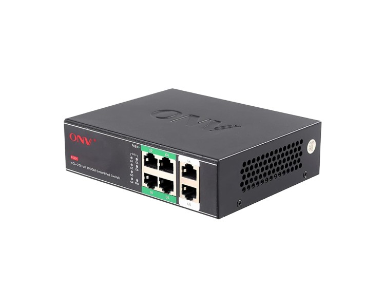 PoE-комутатор некерований гігабітний 6-портовий ONV-H3064PS з 4 портами PoE