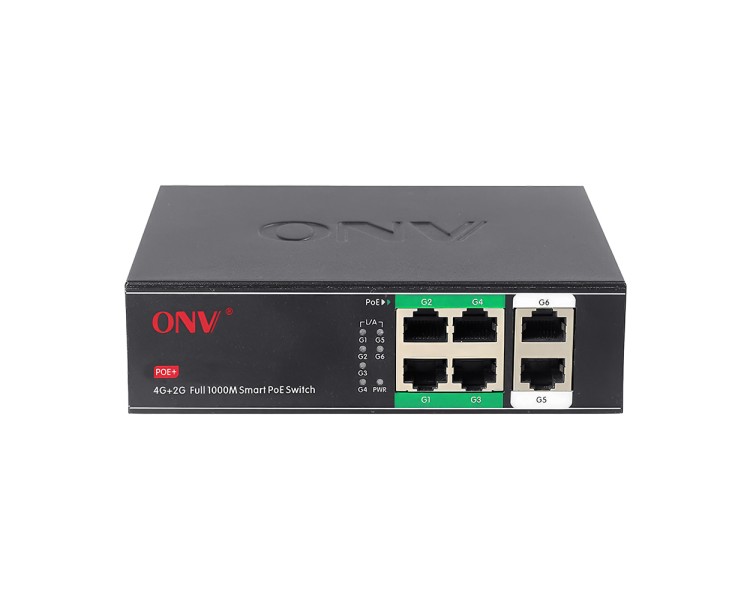 PoE-комутатор некерований гігабітний 6-портовий ONV-H3064PS з 4 портами PoE
