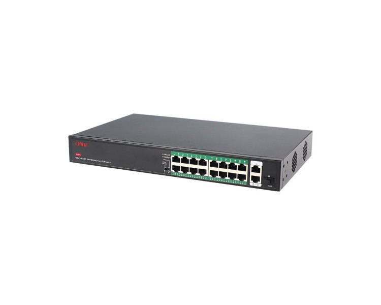 PoE-комутатор некерований 19-портовий ONV ONV-H1016PFD з 16 портами PoE