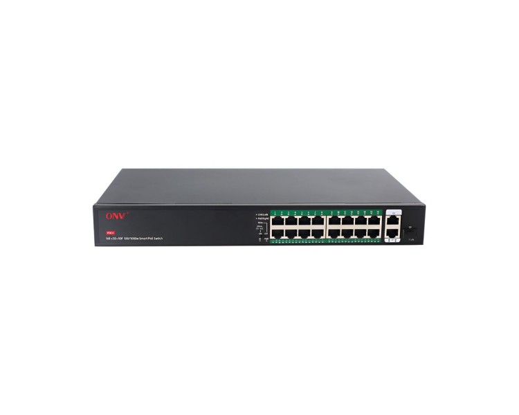 PoE-комутатор некерований 19-портовий ONV ONV-H1016PFD з 16 портами PoE