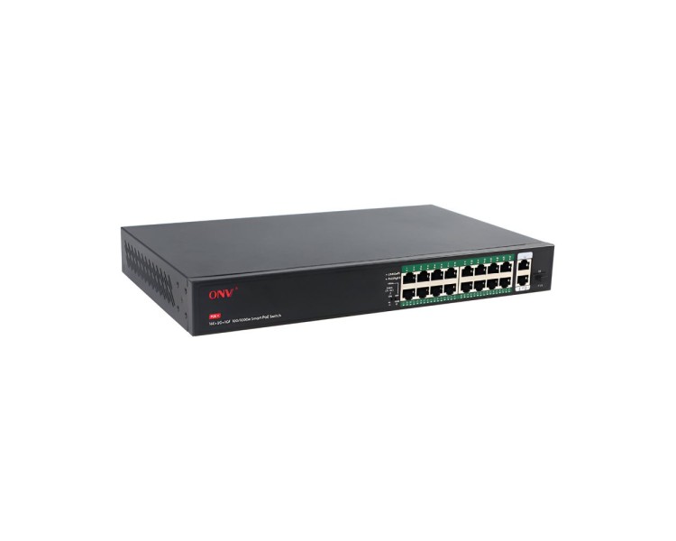 PoE-комутатор некерований 19-портовий ONV ONV-H1016PFD з 16 портами PoE