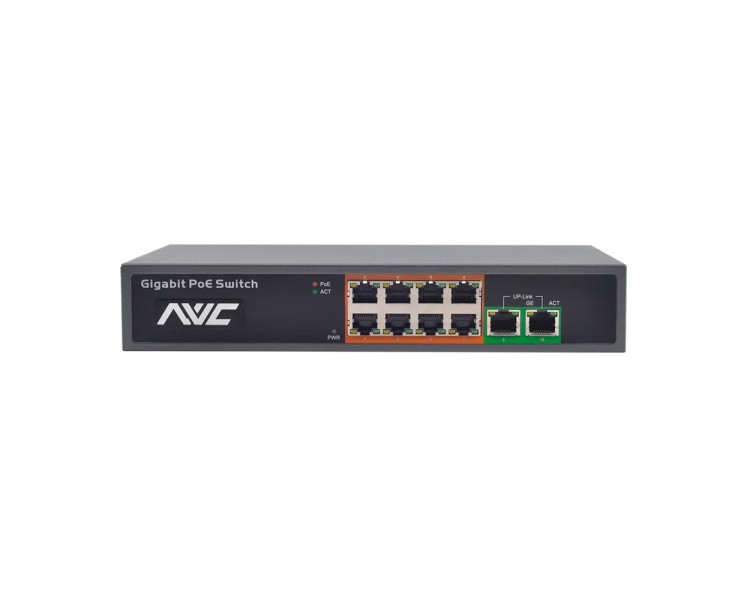 PoE-комутатор 10-портовий гігабітний NVC-1008G