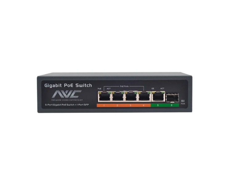 PoE-комутатор 6-портовий гігабітний NVC-604Gs