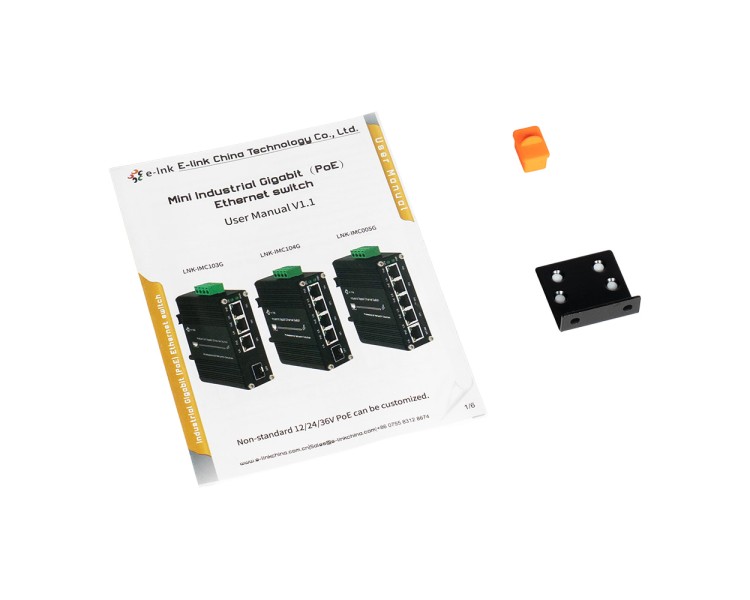 PoE-комутатор 5-портовий E-LINK LNK-IMC104GP-SFP IN 12-48V