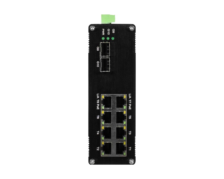 PoE-комутатор 10-портовий керований L2+ E-LINK LNK-IMC208-2.5GPM-SFP+ 2.5G з 8 портами PoE, 240W