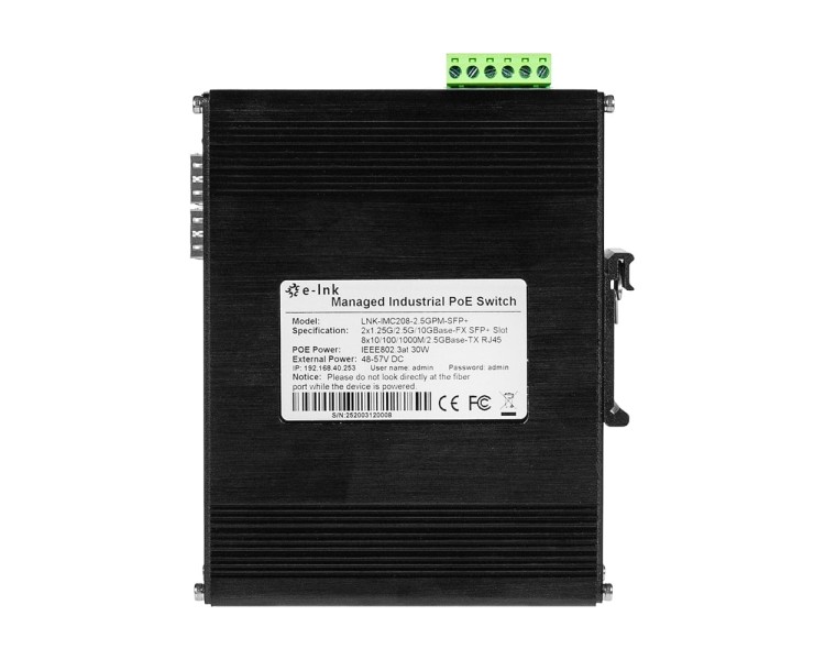 PoE-комутатор 10-портовий керований L2+ E-LINK LNK-IMC208-2.5GPM-SFP+ 2.5G з 8 портами PoE, 240W
