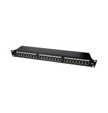 Патч-панель 24 порти NVC-PN-12/24 CAT5/CAT6 19" 1U екранована