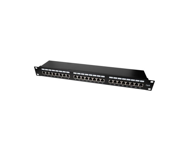 Патч-панель 24 порти NVC-PN-12/24 CAT5/CAT6 19" 1U екранована