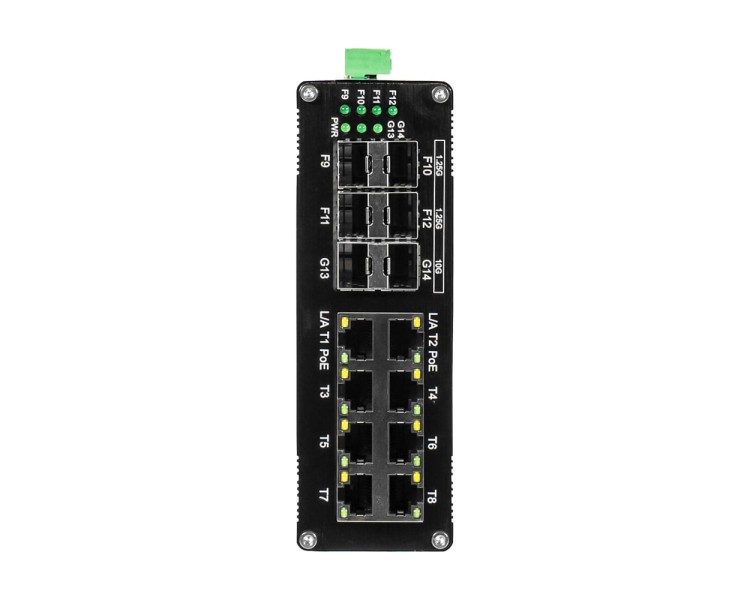 PoE-комутатор 14-портовий керований L2+ E-LINK ETH-IMC2408MP гігабітний з 8 портами PoE, 240W