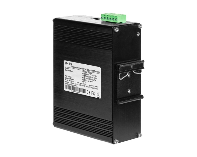 PoE-комутатор 14-портовий керований L2+ E-LINK ETH-IMC2408MP гігабітний з 8 портами PoE, 240W