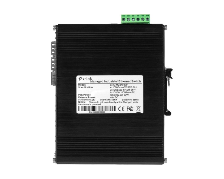 PoE-комутатор 14-портовий керований L2+ E-LINK ETH-IMC2408MP гігабітний з 8 портами PoE, 240W