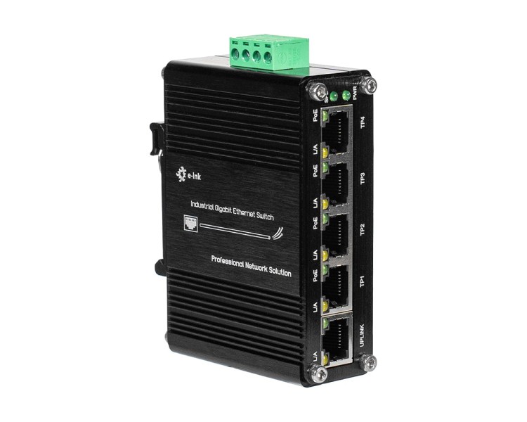 PoE-комутатор 5-портовий E-LINK LNK-IMC005GP з 4 портами PoE