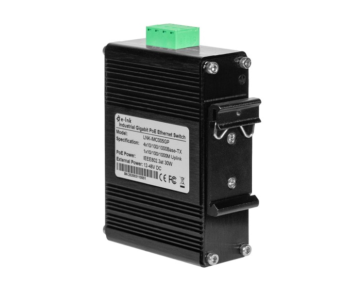 PoE-комутатор 5-портовий E-LINK LNK-IMC005GP з 4 портами PoE