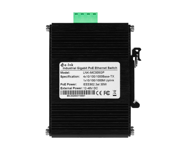 PoE-комутатор 5-портовий E-LINK LNK-IMC005GP з 4 портами PoE