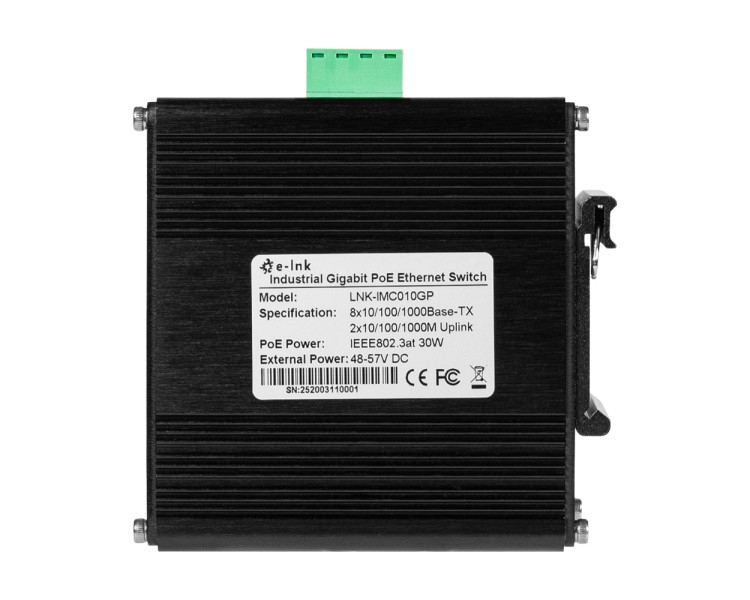 PoE-комутатор 10-портовий E-LINK LNK-IMC010GP з 8 портами PoE