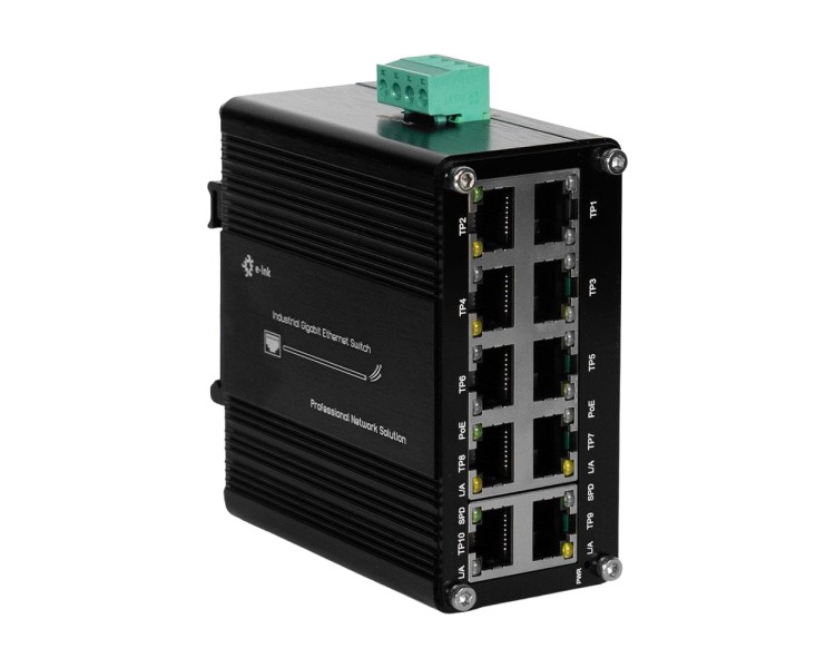PoE-комутатор 10-портовий E-LINK LNK-IMC010GPB з 8 портами PoE