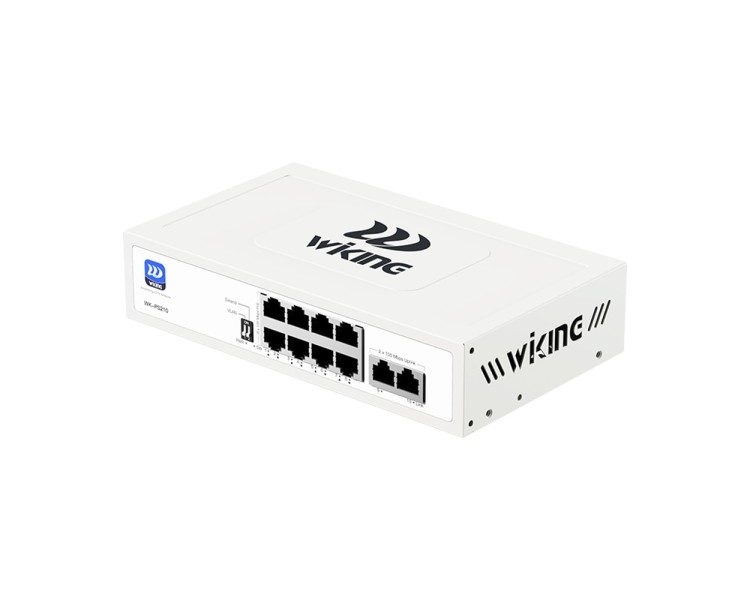 PoE-комутатор 10-портовий некерований Wiking WK-PS210 V2, 8x100Mbps PoE, 2x100Mbps Uplink, 76W
