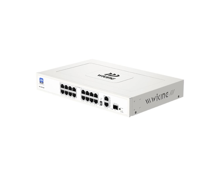 PoE-комутатор 19-портовий некерований Wiking WK-PS219GF, 16x100Mbps PoE, 2x1000Mbps Uplink, 1x1000Mbps SFP, 180W