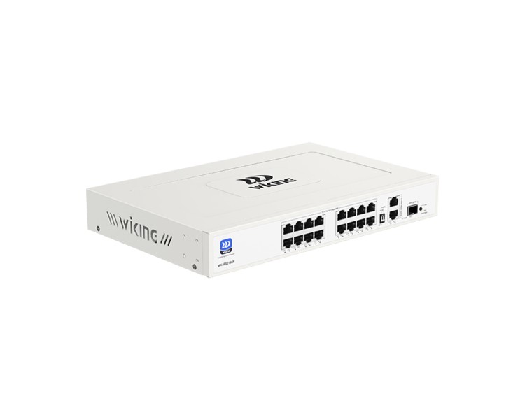 PoE-комутатор 19-портовий некерований Wiking WK-PS219GF, 16x100Mbps PoE, 2x1000Mbps Uplink, 1x1000Mbps SFP, 180W