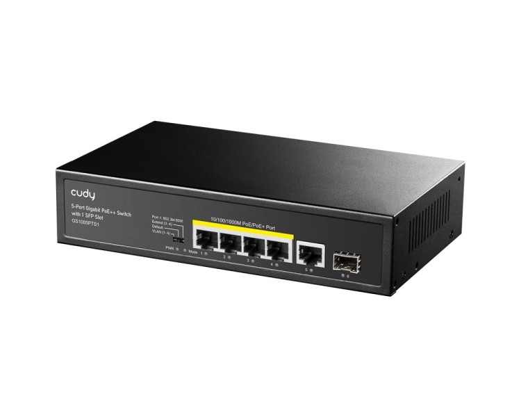 PoE-комутатор 6-портовий некерований Cudy GS1005PTS1 4 порти PoE+ SFP-порт гігабітний 120W