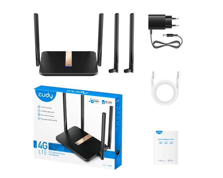 WiFi 5 Mesh 4G LTE-маршрутизатор Cudy LT500D CAT4 дводіапазонний АС1200