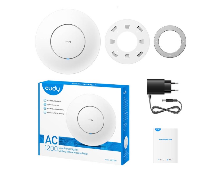 Точка доступу WiFi 5 Cudy AP1300 з підтримкою Mesh дводіапазонна гігабітна