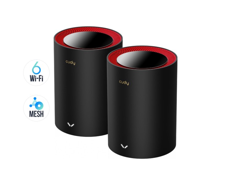 Маршрутизатор WiFi Mesh-система WiFi 6 2.5G Cudy M3000 Black (2-Pack) 2 штуки дводіапазонні AX3000