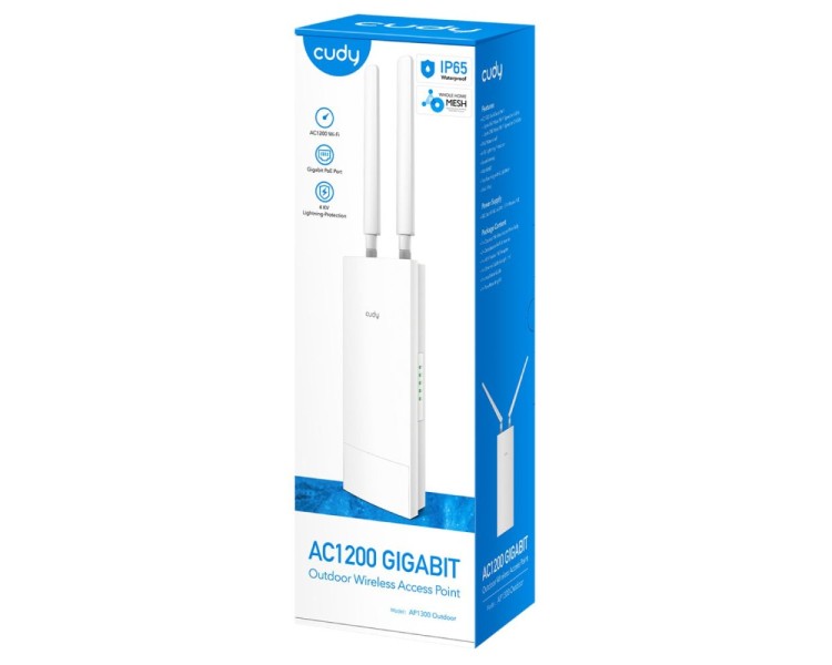 Точка доступу зовнішня WiFi 5 Cudy AP1300 OUTDOOR з підтримкою Mesh дводіапазонна гігабітна