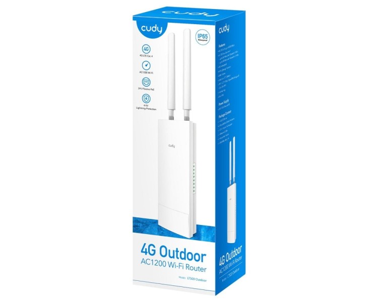 WiFi 5 Mesh 4G LTE-маршрутизатор зовнішній Cudy LT500 OUTDOOR CAT4 дводіапазонний