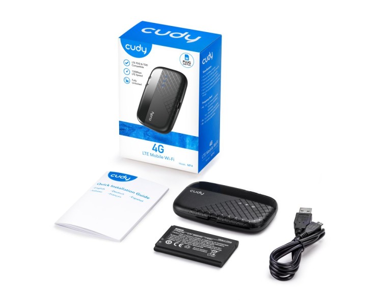 Мобільний 4G LTE WiFi-маршрутизатор Cudy MF4 CAT4 з акумуляторною батареєю 2000mAh
