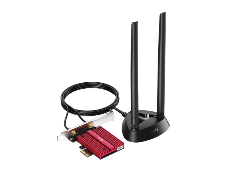 Адаптер WiFi 6E Cudy WE4000 AX5400 PCI Express тридіапазонний з Bluetooth 5.2