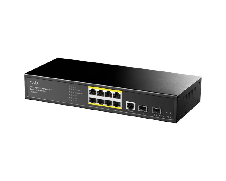 PoE-комутатор 11-портовий керований L2 Cudy GS2008PS2 гігабітний з 8 портами PoE, 120W
