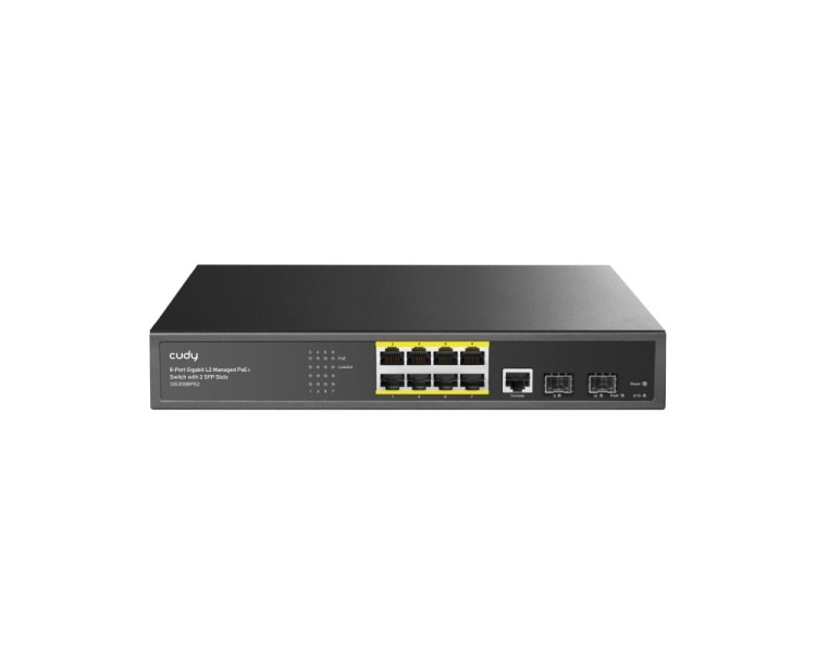 PoE-комутатор 11-портовий керований L2 Cudy GS2008PS2 гігабітний з 8 портами PoE, 120W