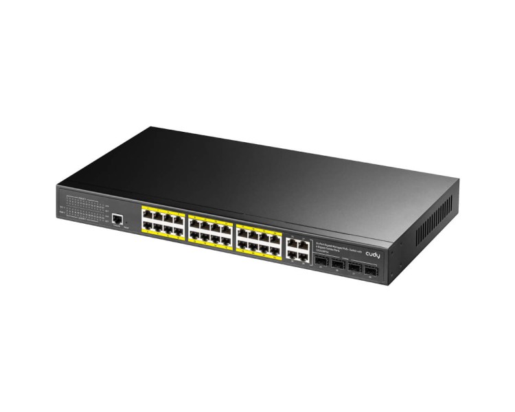 PoE-комутатор 29-портовий керований L2 Cudy GS2028PS4-300W гігабітний з 24 портами PoE, 300W
