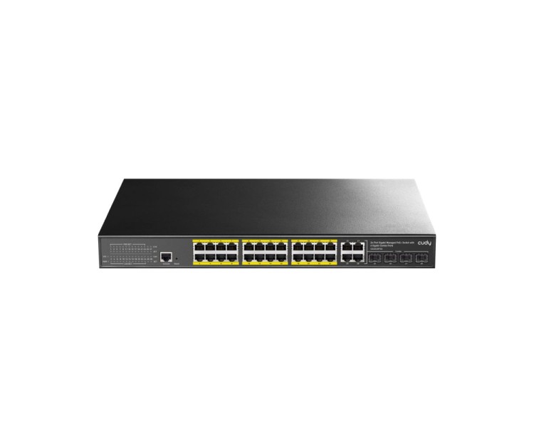 PoE-комутатор 29-портовий керований L2 Cudy GS2028PS4-300W гігабітний з 24 портами PoE, 300W