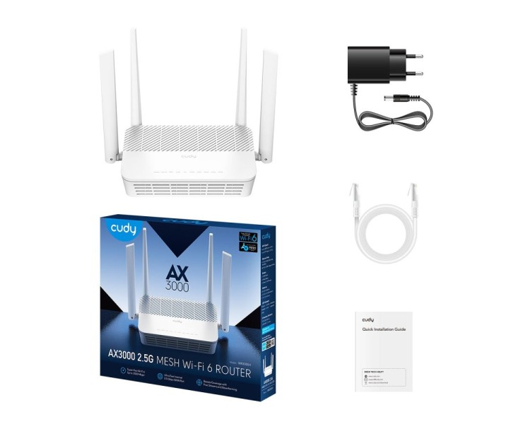 WiFi 6 Mesh-маршрутизатор 2.5G Cudy WR3000H дводіапазонний AX3000
