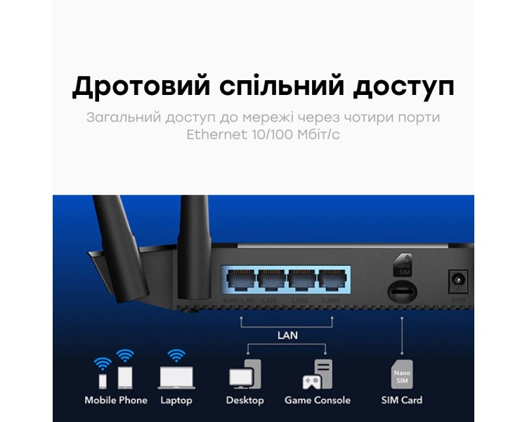 WiFi Mesh 4G LTE-маршрутизатор Cudy LT400 CAT4 N300