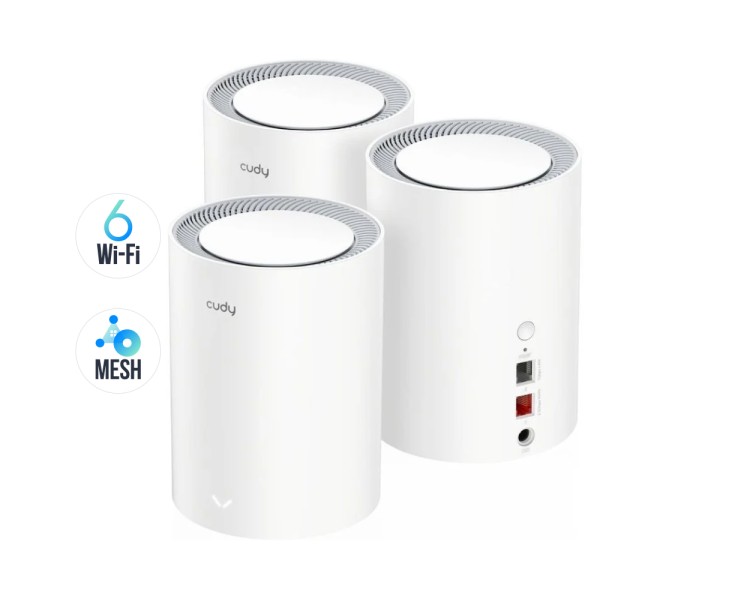 Маршрутизатор WiFi Mesh-система WiFi 6 2.5G Cudy M3000 V2.0 White (3-Pack) 3 штуки дводіапазонні AX3000