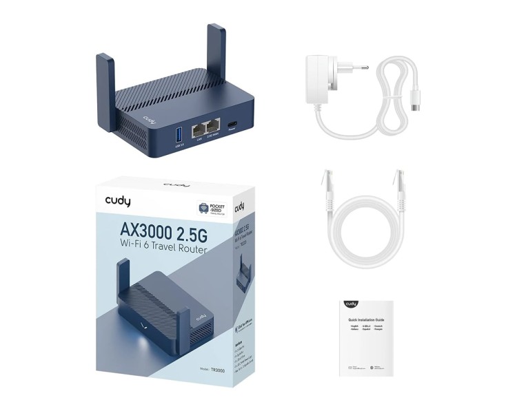 WiFi 6 Mesh-маршрутизатор Cudy TR3000 дводіапазонний гігабітний портативний AX3000