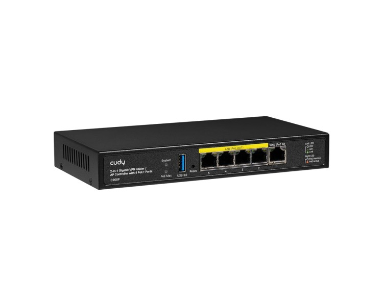 Контролер точок доступу AP / гігабітний VPN-маршрутизатор Cudy C200P з 4 портами PoE+