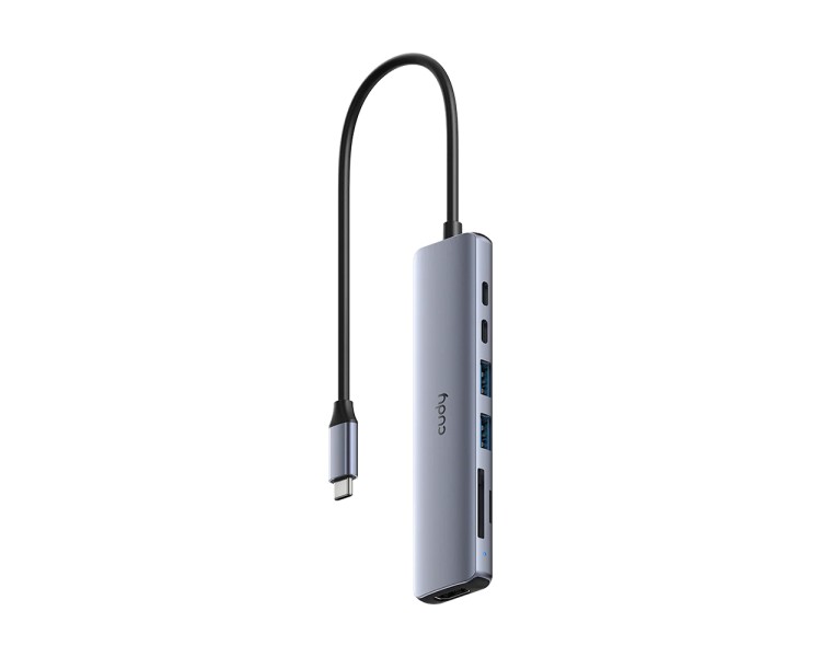 USB-C хаб 7-в-1 Cudy UH407 HDMI 4K@60Hz, 2 USB-A, 2 USB-C, SD-card, TF-card
